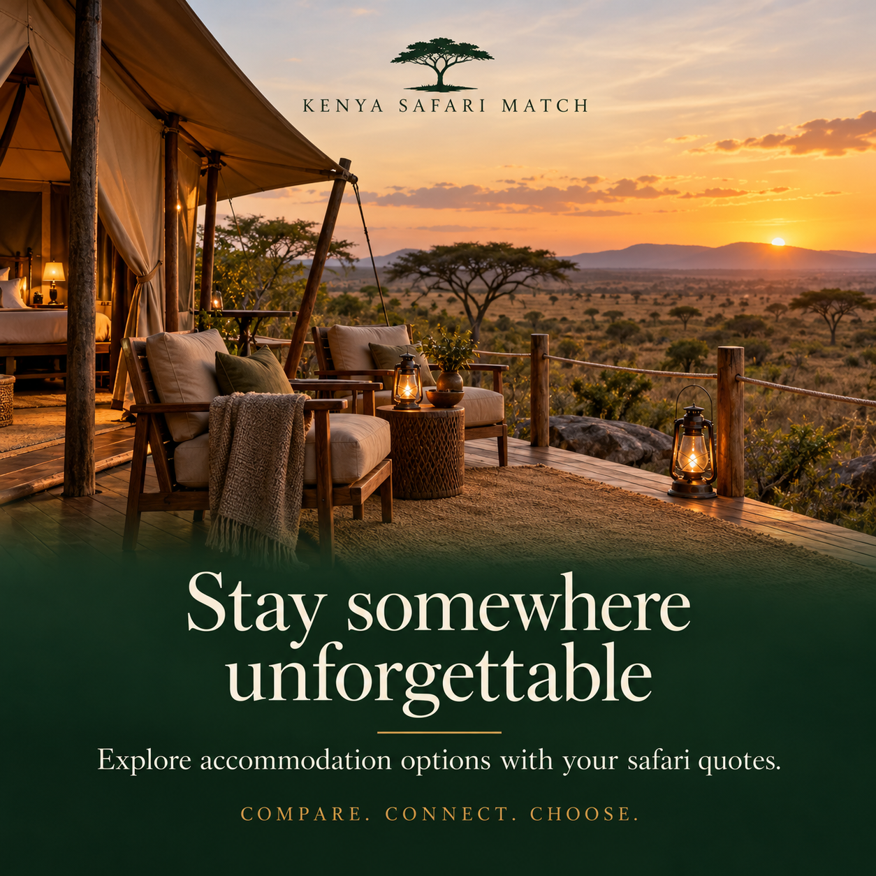A tented safari stay overlooking the savannah